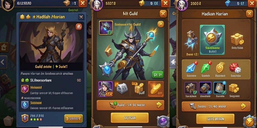 Screenshot memperlihatkan berbagai item yang bisa diupgrade.